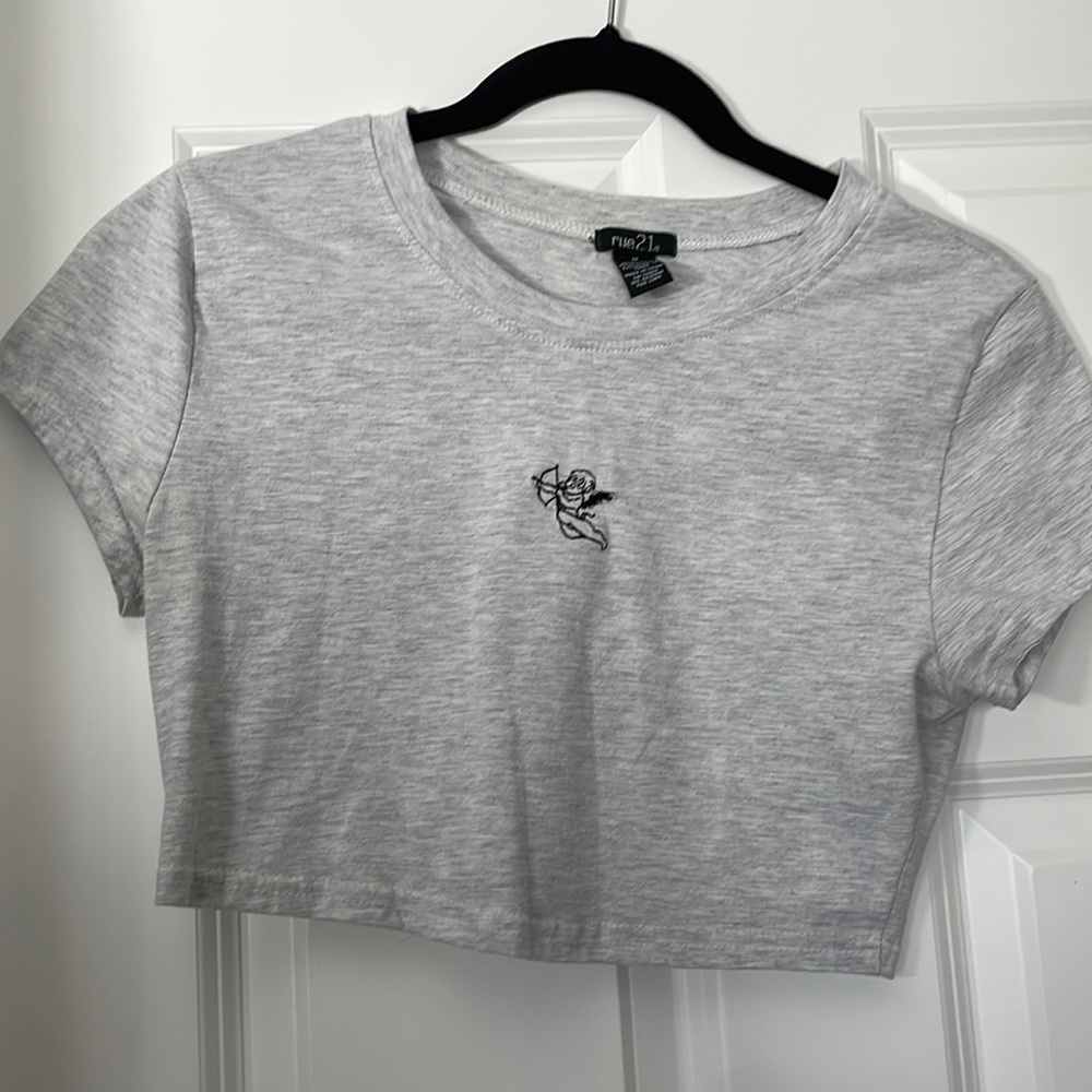 Cupid embroidered crop top